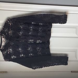 Black crochet cardigan